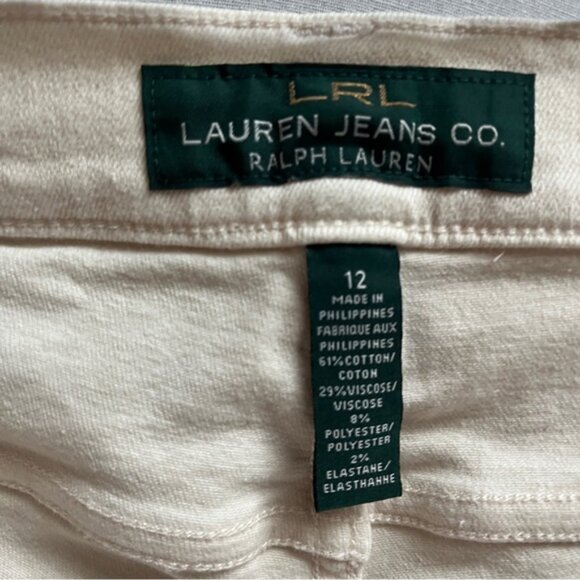 Ralph Lauren Jeans Co beige straight leg high rise denim Sz 12 - Picture 6 of 10